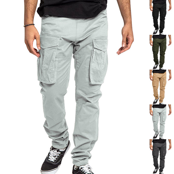 Men's multifunctional cargo pants with elastic waistband and generous pockets Lisslune