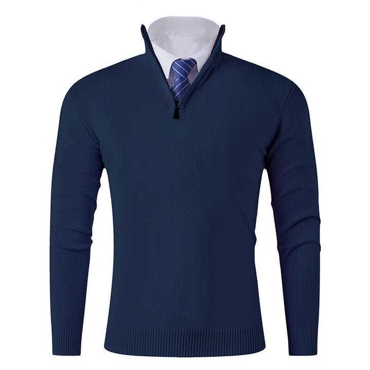 Men's knitted sweater with modern zipper and elastic hem Lisslune