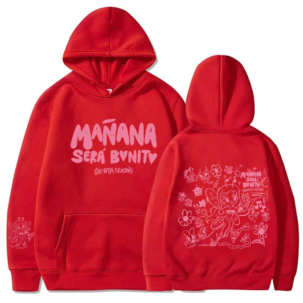 Women's hoodie with creative print and practical kangaroo pocket Lisslune