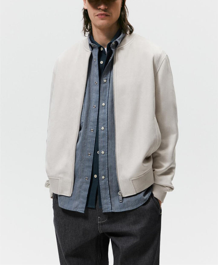 Men's Casual Elegant Sweat Jacket with Round Neck and Side Pockets Lisslune