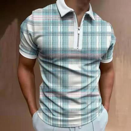 Men's polo shirt with modern stand-up collar and zipper Lisslune