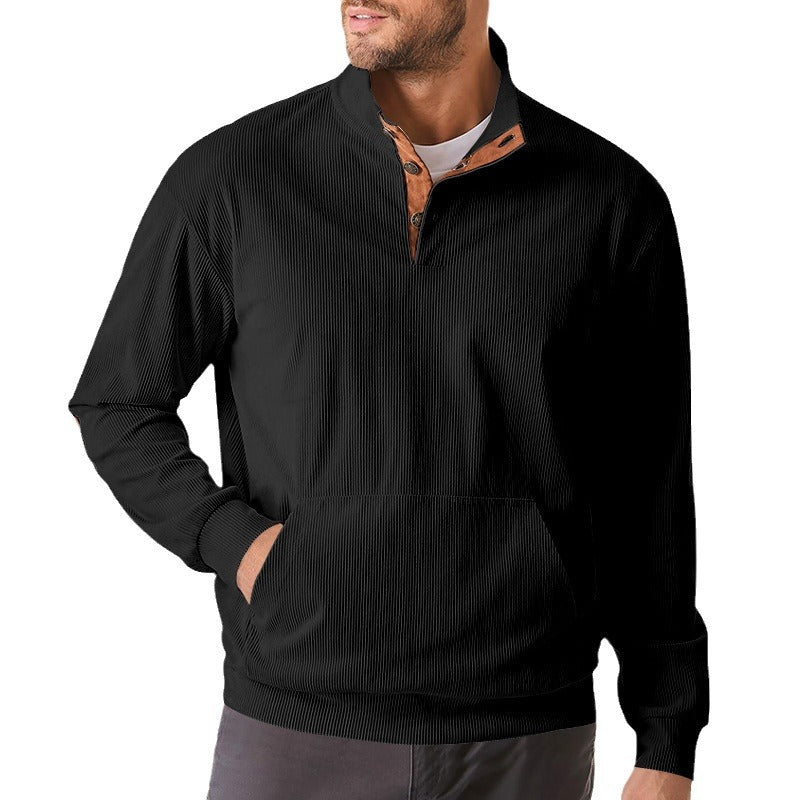 Men's high-performance sweatshirt with stand-up collar and practical kangaroo pocket Lisslune