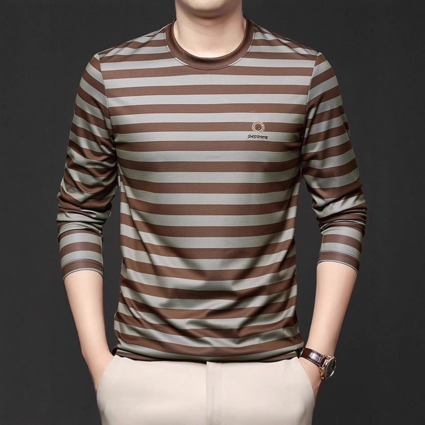Men's Long Sleeve Shirt with Modern Stripe Pattern Lisslune