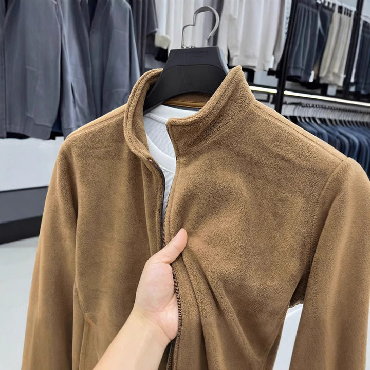 Men's fleece jacket with high collar and practical pockets Lisslune