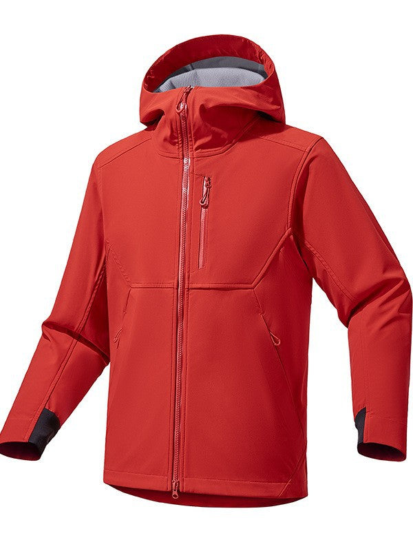 Men's functional outdoor jacket with adjustable hood collar and breathable inserts Lisslune
