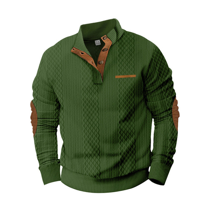 Men's knitted sweater with modern collar and textured surface Lisslune