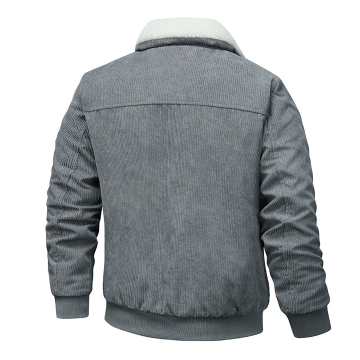 Men's Casual Cord Jacket with Fluffy Inner Lining Lisslune