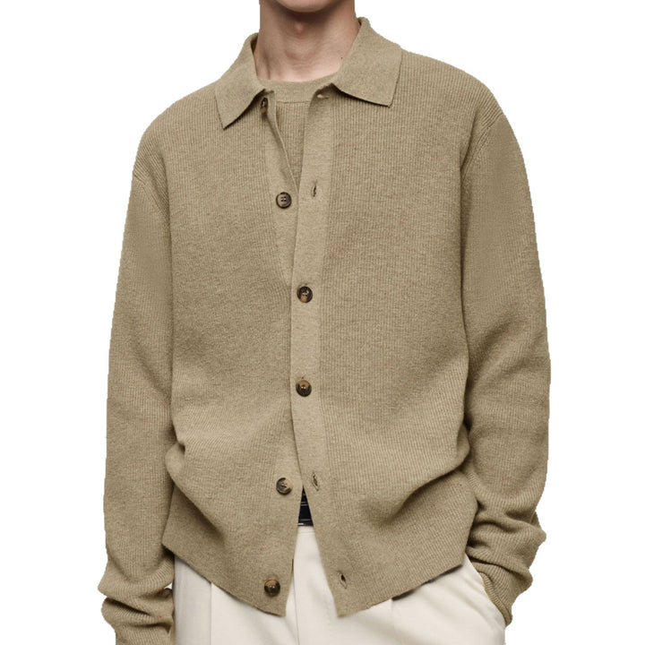 Men's cardigan with modern collar and high-quality buttons Lisslune