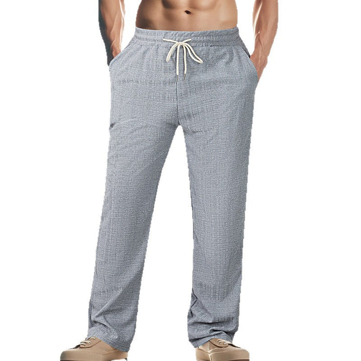 Men's Casual Leisure Pants with Elastic Waistband and Adjustable Drawstring Lisslune