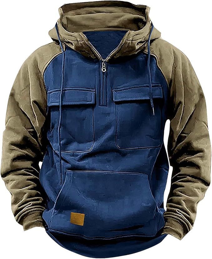 Men's Sporty Cotton Hoodie with Hood and Practical Pockets Lisslune
