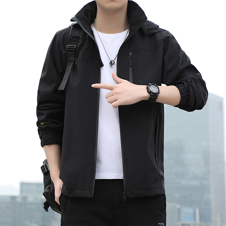 Men's Waterproof Functional Jacket with Adjustable Hood and Breathable Properties Lisslune