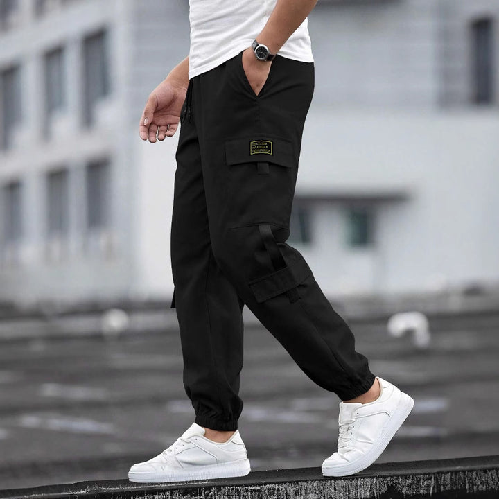 Men's cargo pants with functional pockets and elastic waistband Lisslune