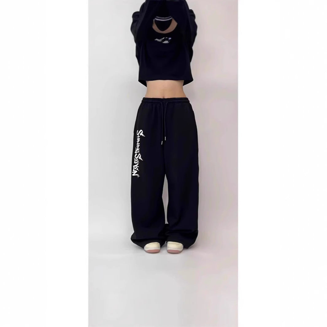 Women's casual jogging pants with a wide cut and sport graphic Lisslune