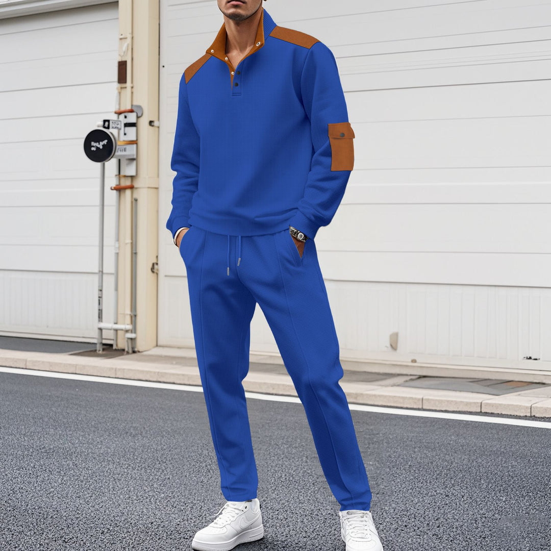 Men's Sporty Zip Set with Fashionable Accents and Structured Processing Lisslune