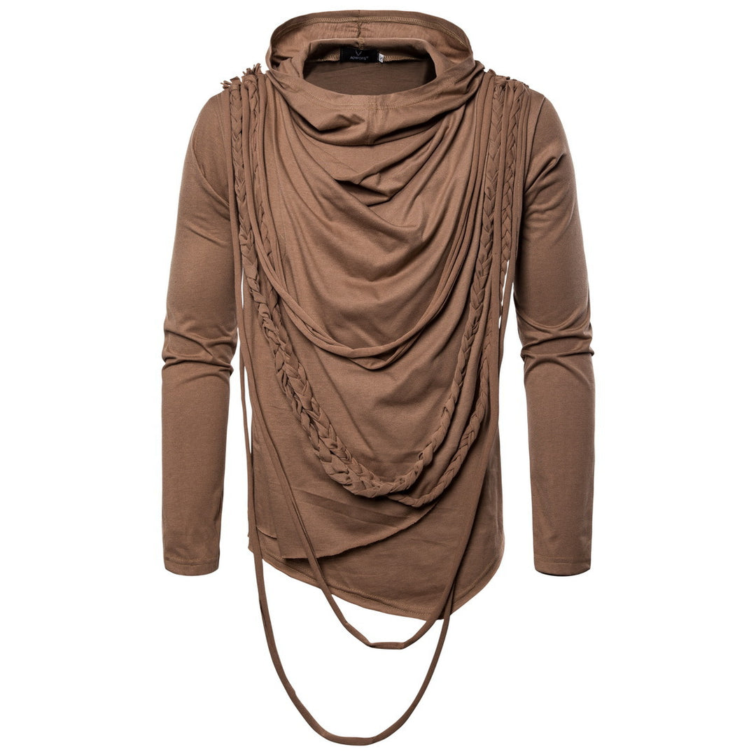 Men's asymmetrical hoodie shirt with decorative details Lisslune