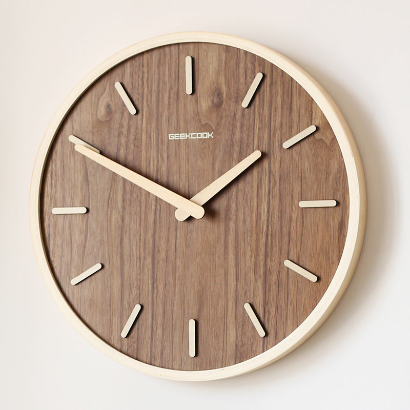 Lisslune | Minimalistic Quiet Wooden Wall Clock 12 Inch