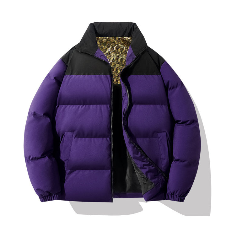 Men's insulated quilted jacket with high collar and practical pockets Lisslune