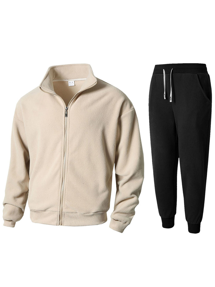 Men's fleece jacket and jogging pants set Lisslune