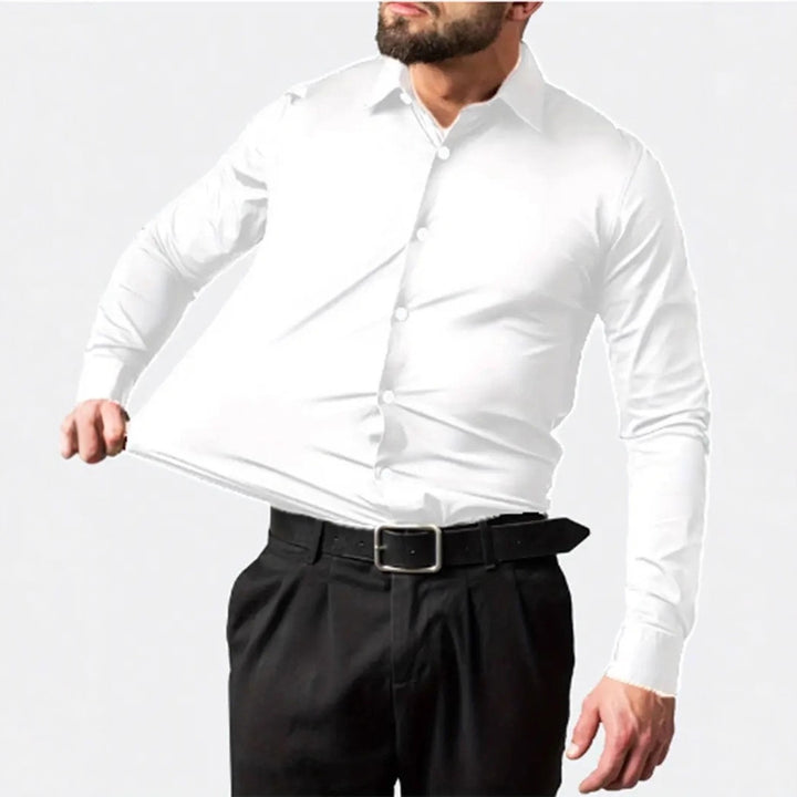 Men's Slim Fit Long Sleeve Shirt with Breathable Stretch Fabric Lisslune