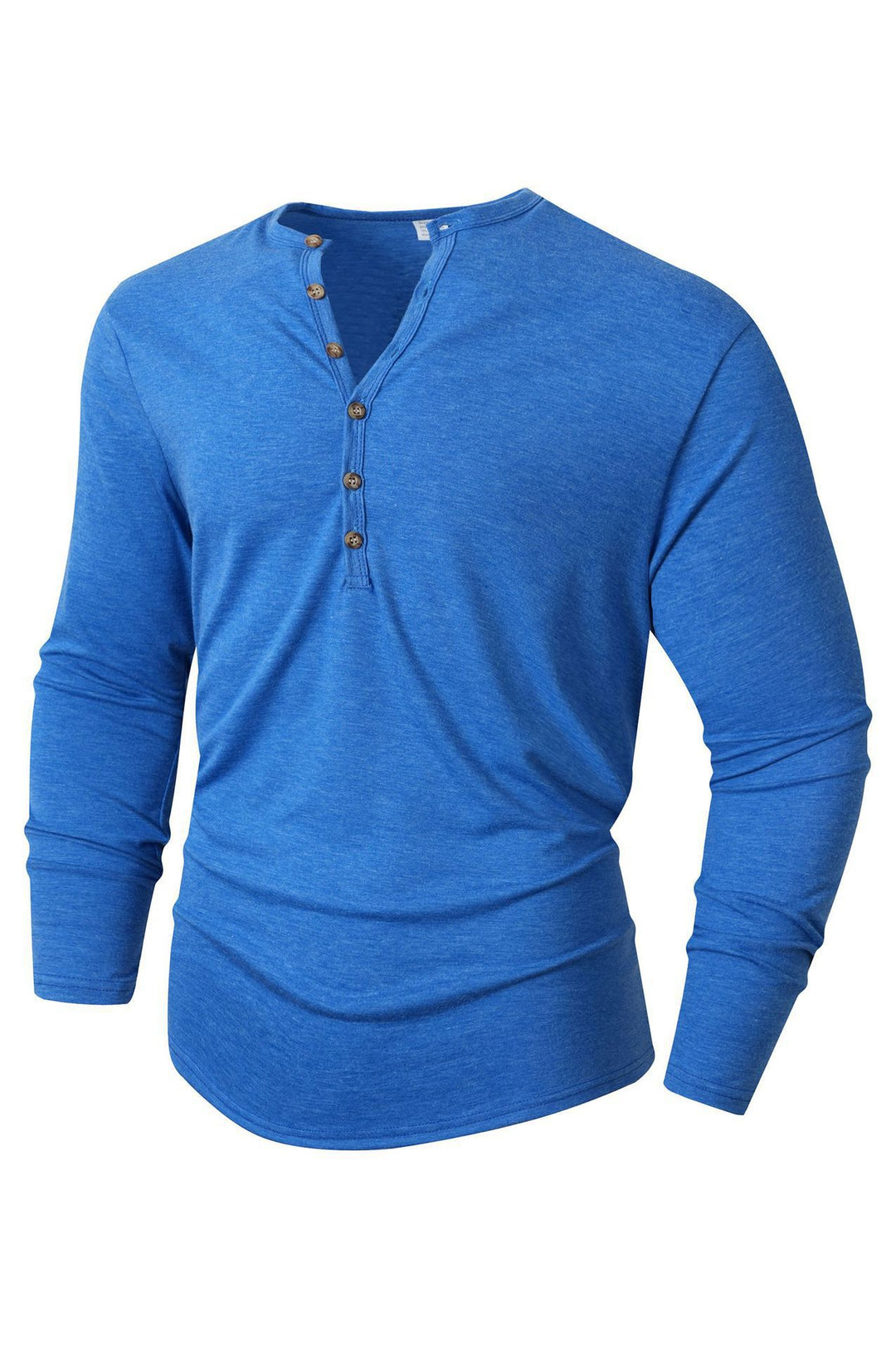 Men's Long Sleeve Shirt with Button Placket Lisslune