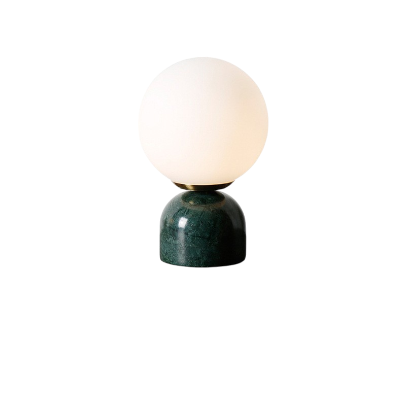 Lisslune | Marnor | Marble Table Lamp with Glass Shade – Scandinavian Minimalist Design