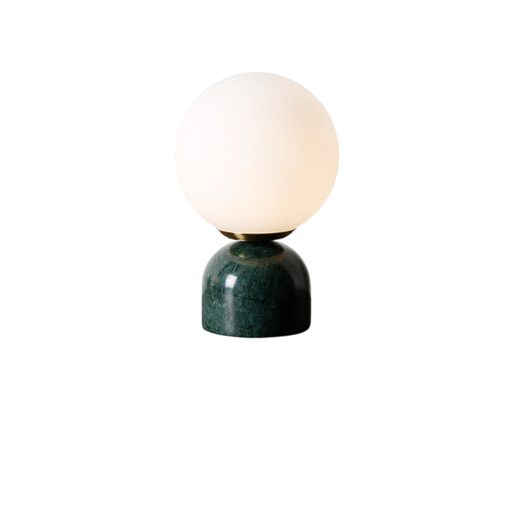 Lisslune | Marnor | Marble Table Lamp with Glass Shade – Scandinavian Minimalist Design