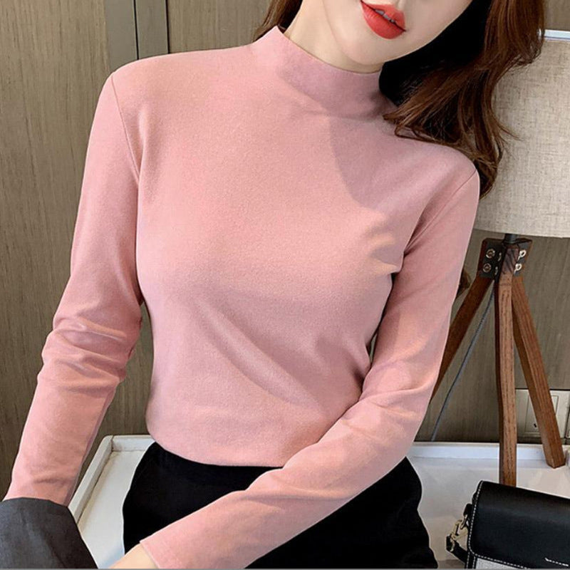 Women's long-sleeve top with high collar Lisslune