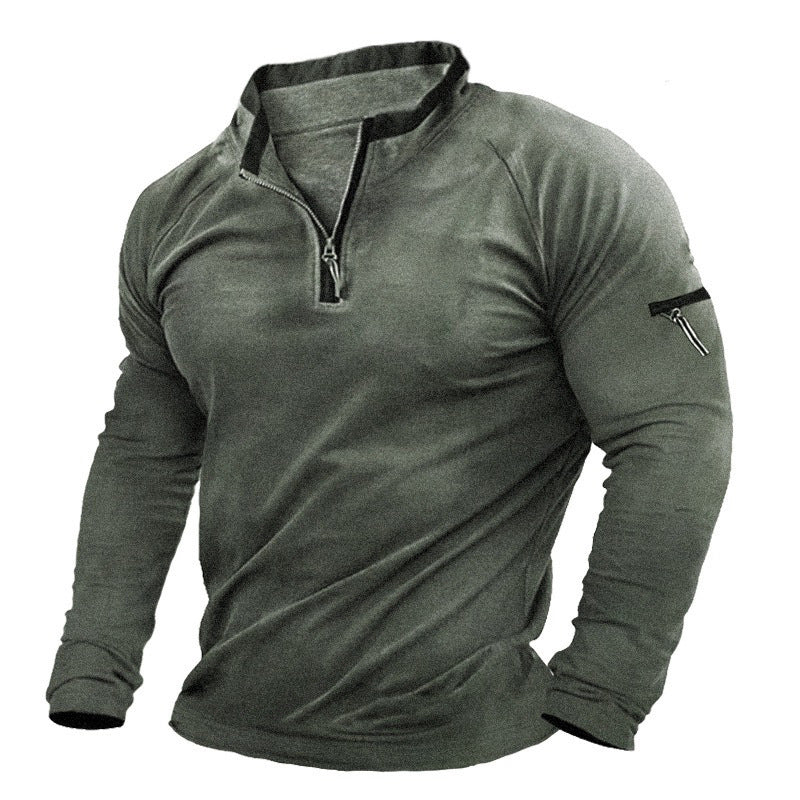 Men's sweater with half zipper and practical pockets Lisslune