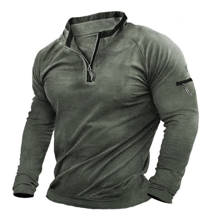 Men's sweater with half zipper and practical pockets Lisslune