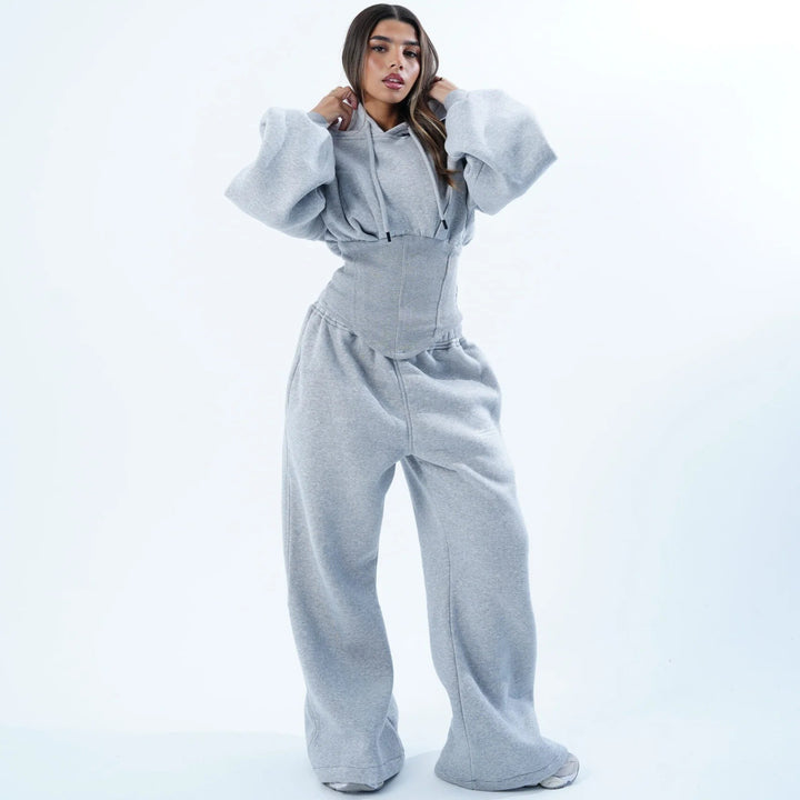 Women's Oversized Hoodie and Wide Pants Set Lisslune