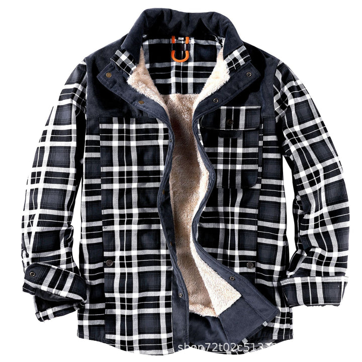 Men's padded check shirt jacket in a casual style with practical pockets Lisslune