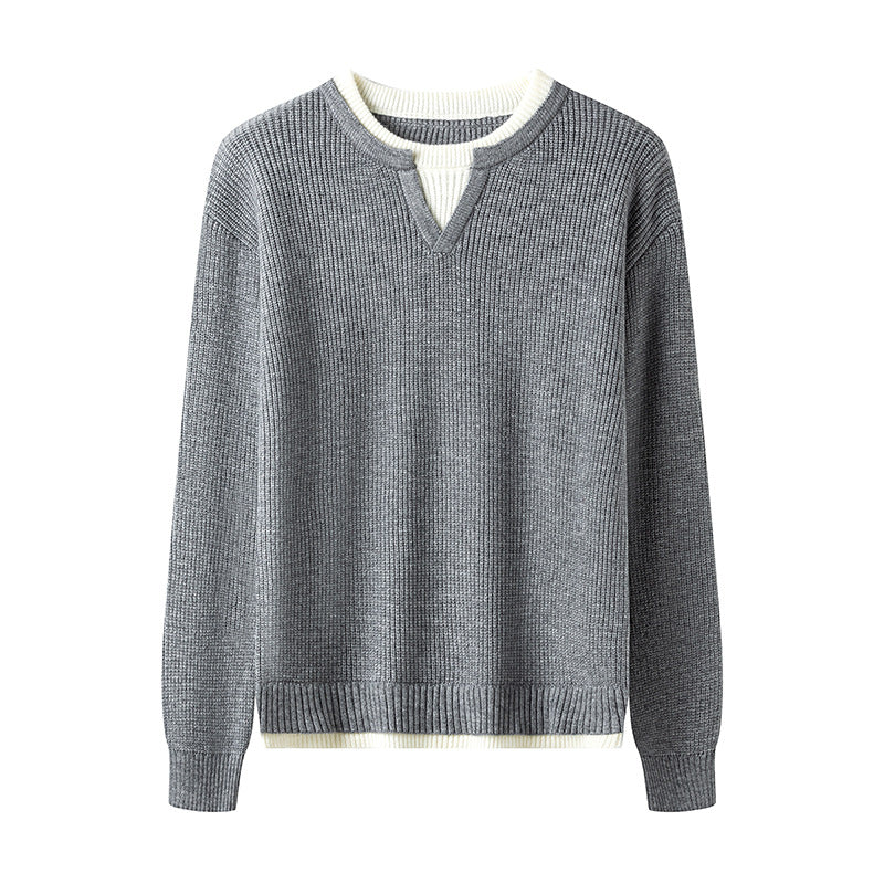Men's Elegant Pullover with V-Neck Lisslune