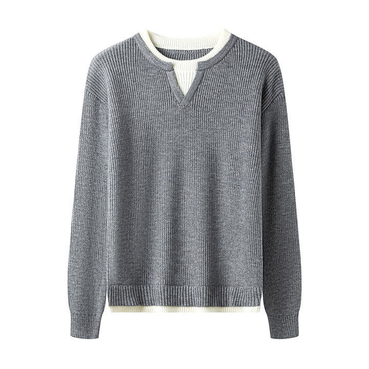 Men's Elegant Pullover with V-Neck Lisslune