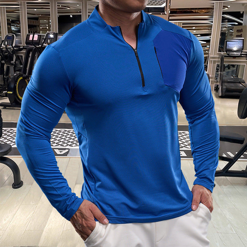 Men's Sporty Functional Shirt with Half Zip Lisslune