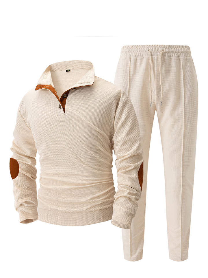 Men's sporty leisure set with innovative cut and fashionable knot details Lisslune
