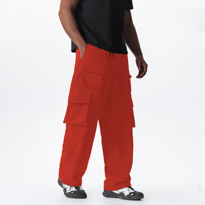 Men's cargo pants with versatile pockets and elastic waistband Lisslune