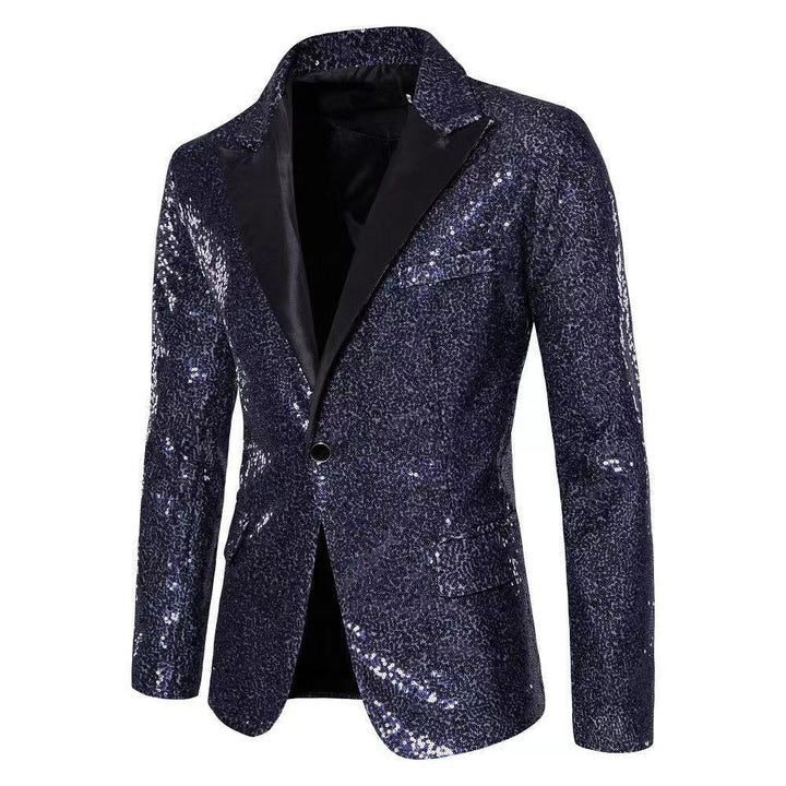 Men's elegant sequin blazer with exquisite decorative accents Lisslune