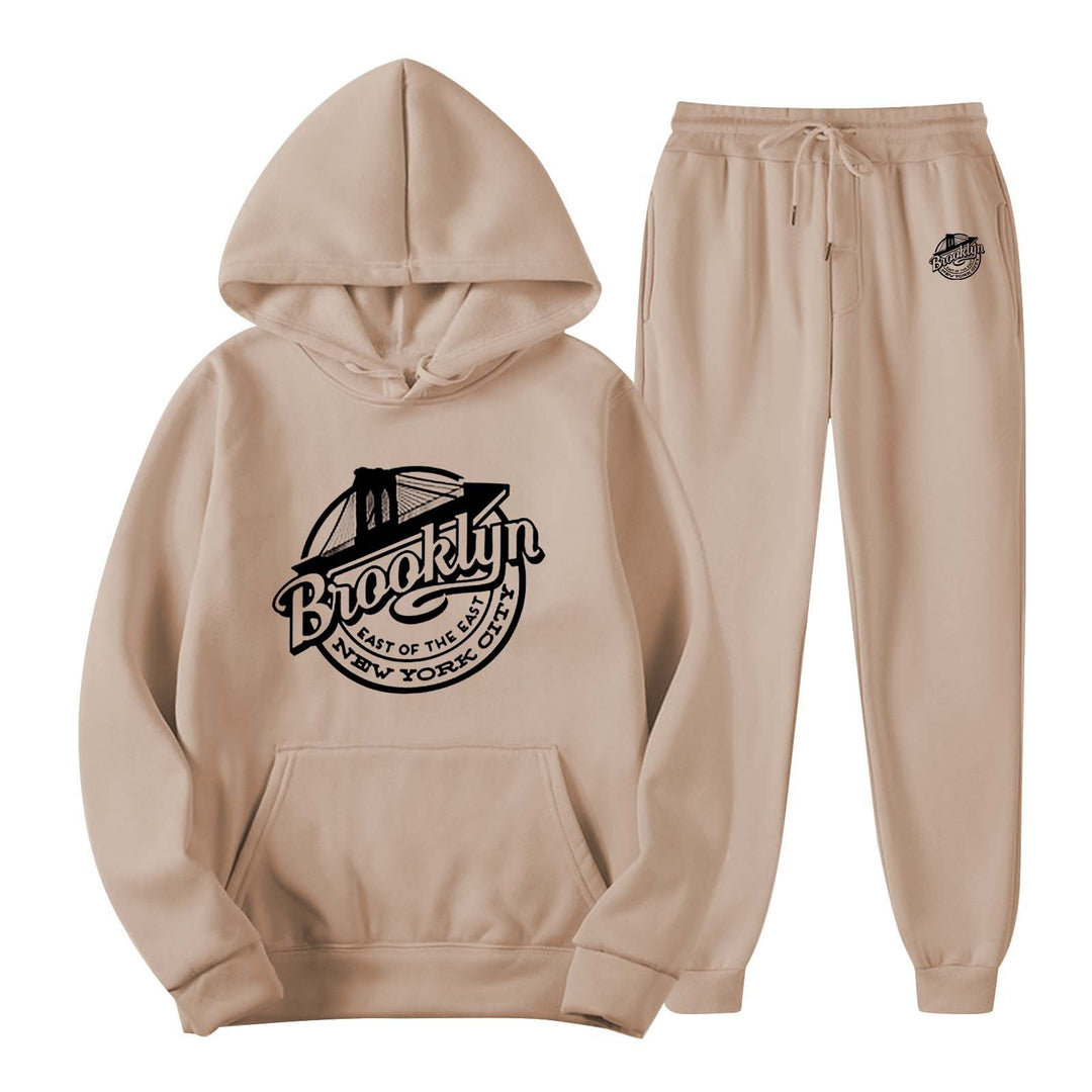 Women's leisure sweat suit with stylish Brooklyn print Lisslune