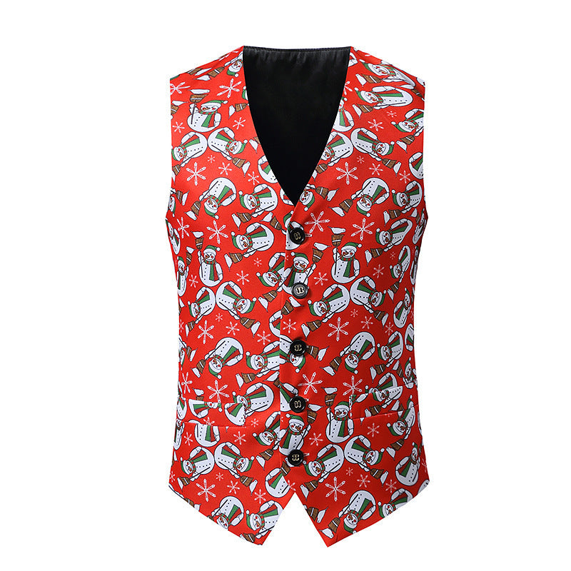 Men's festive waistcoat with vibrant Christmas design Lisslune