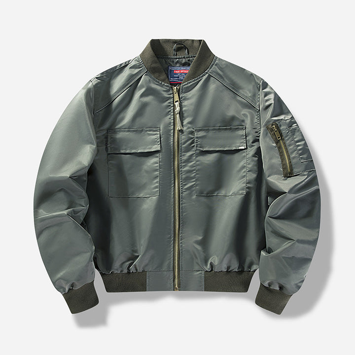 Men's utility bomber jacket with multiple pockets and modular design Lisslune