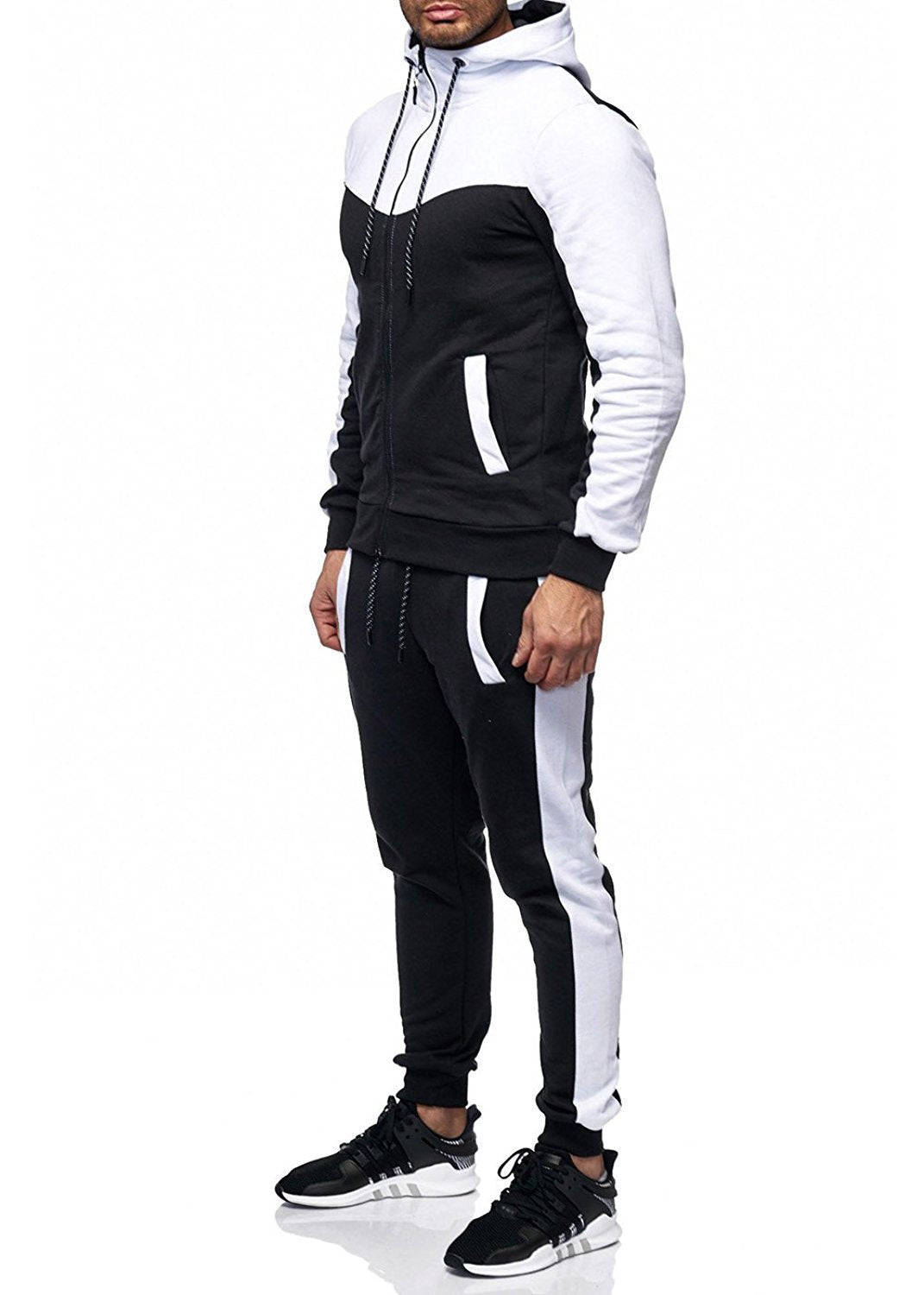 Men's Stylish Tracksuit Set with Contrasting Color Blocks Lisslune