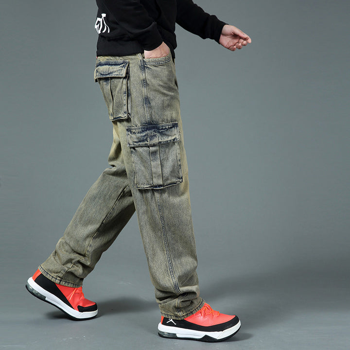 Men's cargo jeans with practical side and back pockets Lisslune