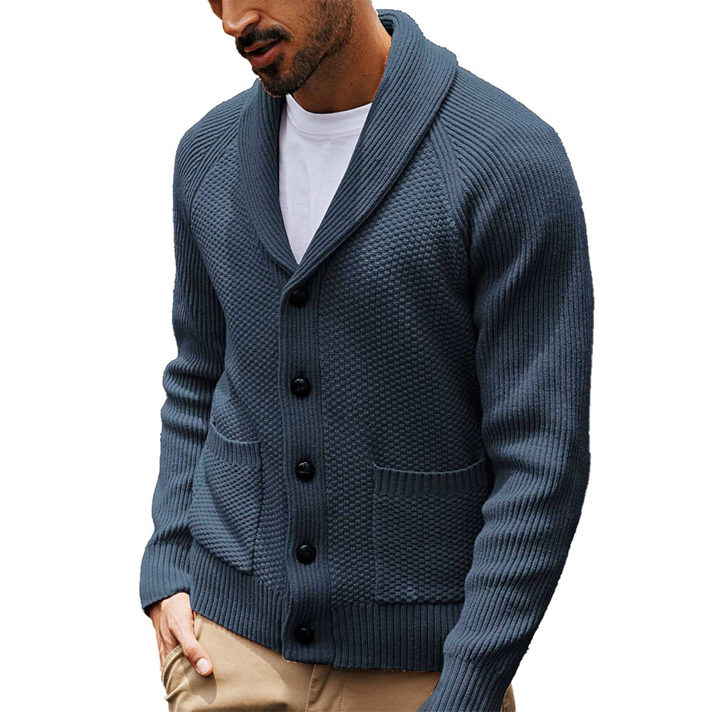 Men's cardigan with textured design and practical shawl collar Lisslune