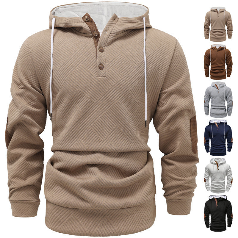 Men's sporty hooded sweatshirt with unique structural design and fashionable accents Lisslune