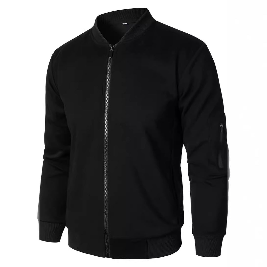 Men's Sporty Bomber Jacket with Innovative Zipper Lisslune