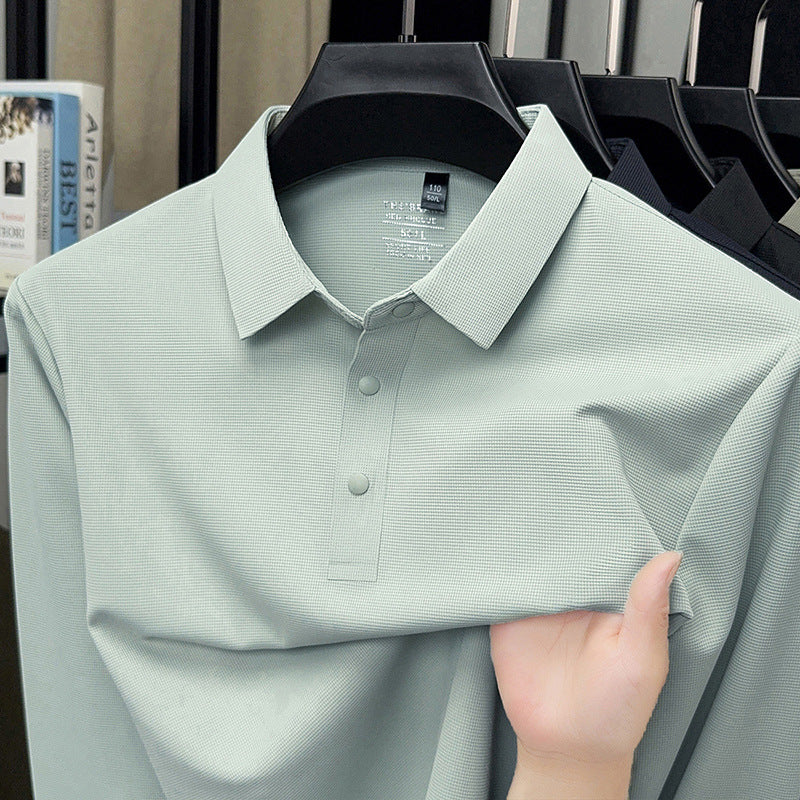 Men's Long Sleeve Polo Shirt with Breathable Structure Lisslune