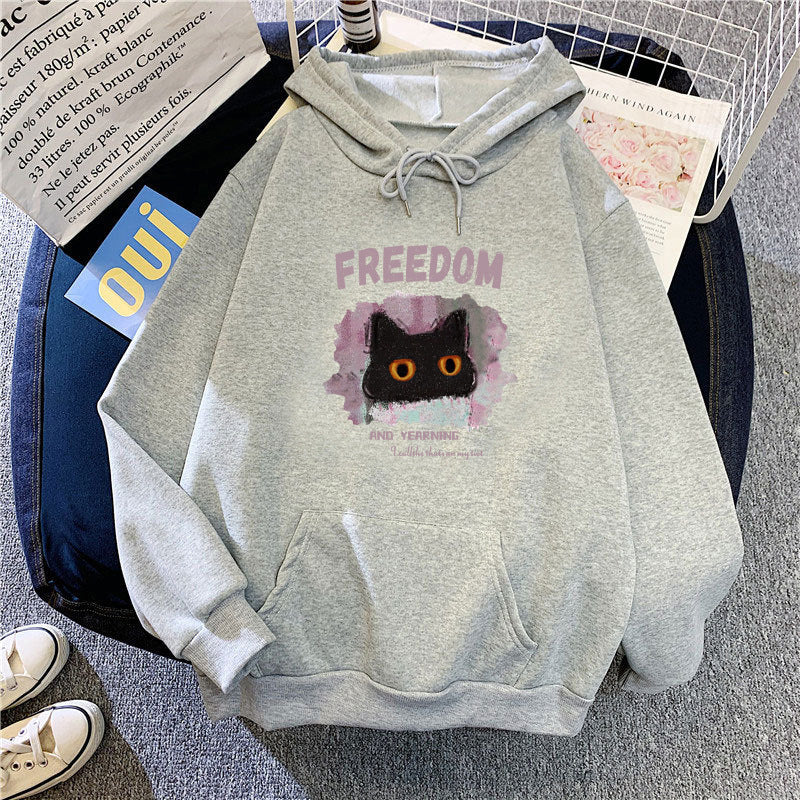 Women's hoodie with creative cat design Lisslune