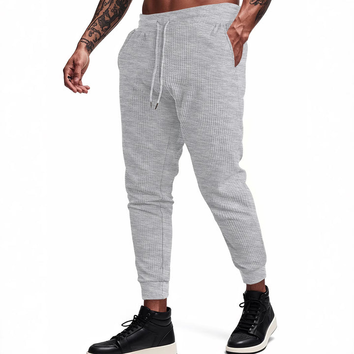 Men's Sporty Waffle Structure Jogging Pants Lisslune