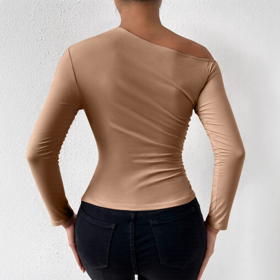Damen Langarmshirt mit asymmetrischem Ausschnitt und figurformendem Schnitt Lisslune