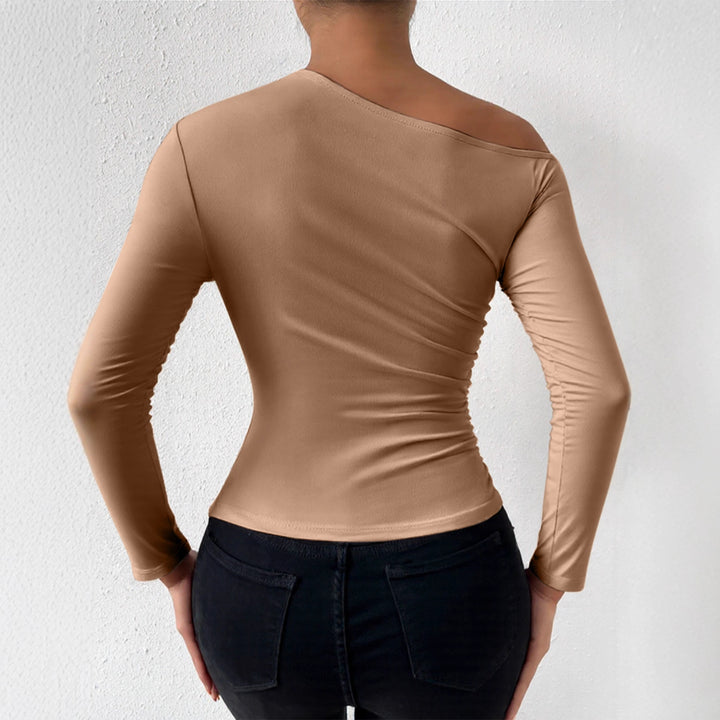 Damen Langarmshirt mit asymmetrischem Ausschnitt und figurformendem Schnitt Lisslune
